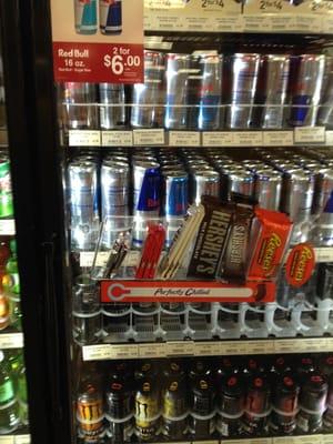 Candy in the drink cooler...brilliant!