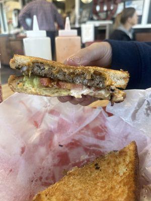 Patty Melt with lettuce & tomato -on point!