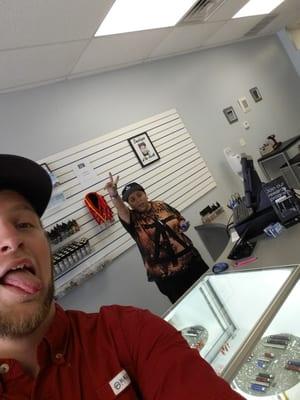 One of the employee here at the vape store jai