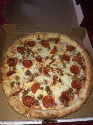 Large 3 topping pizza