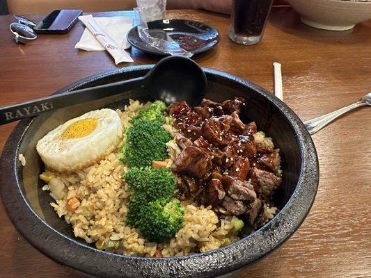 Fried rice with beefsteak