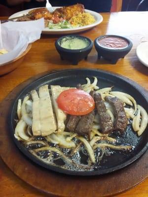 Fajitas are very tasty, a bit on the skimpy side. Same goes for the guacamole that comes with the meal.