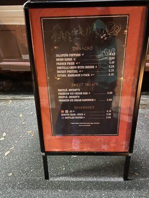 Free standing menu