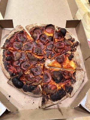 Burnt pizza