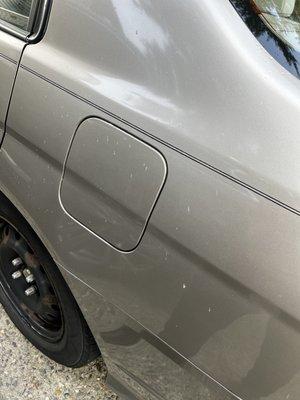 Car door w white spots immediately after car wash