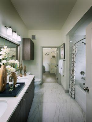 Spa-inspired bathrooms with large soaking tubs