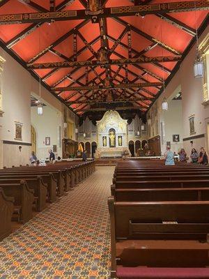 Inside the basilica