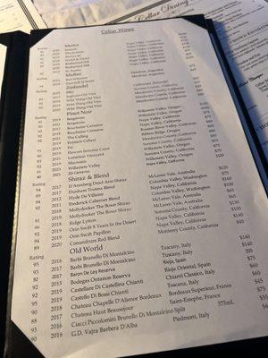 Drinks menu, more pages