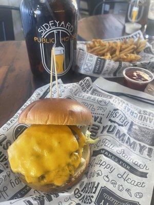 The classic burger from Side Yard Public House! This is a must try!