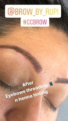 Threading and henna tinting