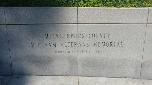 Mecklenburg County Vietnam Veterans Memorial