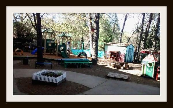 Shady and private play area for the children to enjoy lots of outside time.