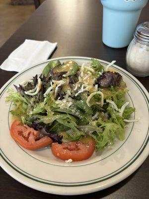 Side salad with Italian dressing