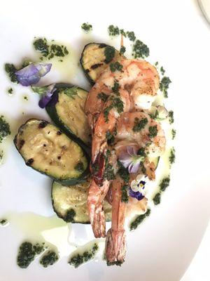 Grilled Shrimp Skewer with Zucchini. Delicious!