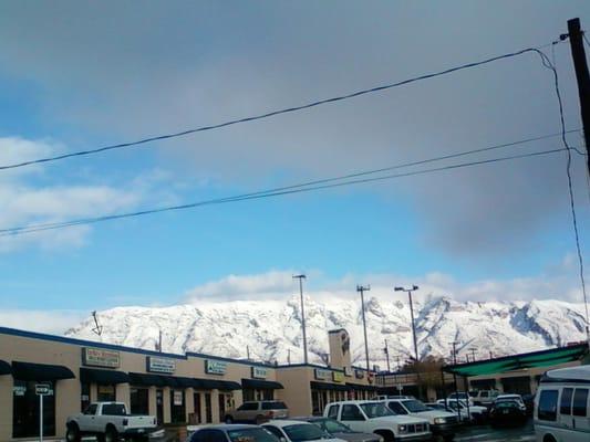 Franklin Mountains with snow,and my workshop