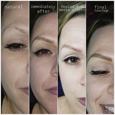 Her before and after microblading.