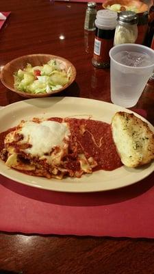 It was lasagna night with a side salad at VFW Post 3282