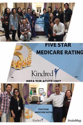 This team got the unit to the highest CMS rating - a 5-star status!!! Kudos to Team Brea Sub-Acute!!!