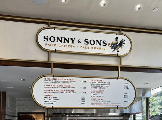 Sonny & Sons Menu