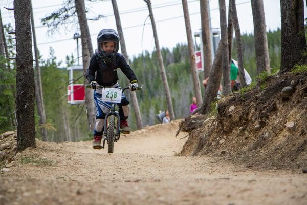 Start riders young! We have tracks for the little guys to play and improve. We also have kids races during Colorado Freeride Fest!