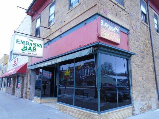 Outside of the bar, view looking north east.