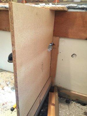 Mold remediation needed on a  bathroom sink leak.