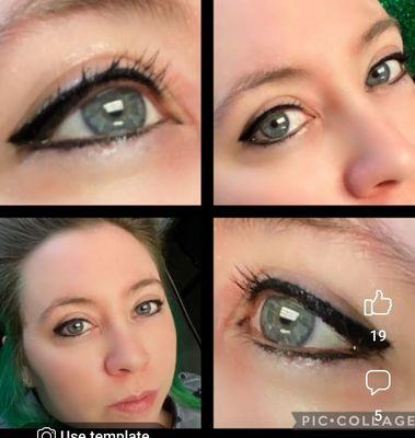 Permanent eyeliner. Saved from her recent video.