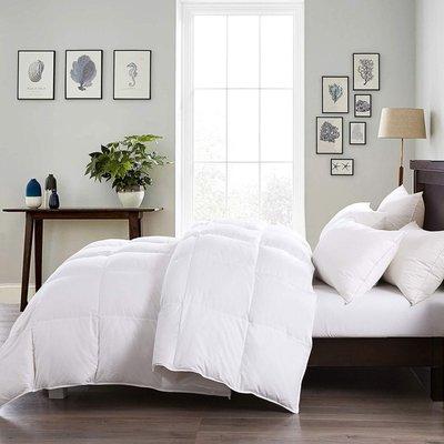 KASENTEX Luxurious White Down Comforter All Seasons Solid White Duvet Insert Brushed Poly-Cotton Shell Down