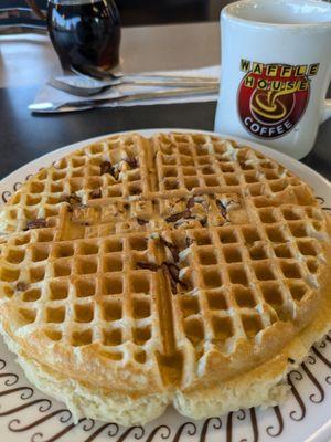 Pecan waffle at the Waffle House, Lexington