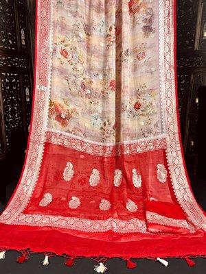 Pure Chiffon Georgette Saree with Silk Mark Certificate