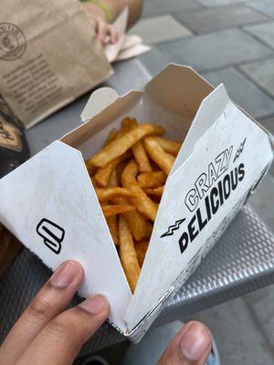 This is what your French fries are suppose to look like. From sticky's' not five fries in the box.