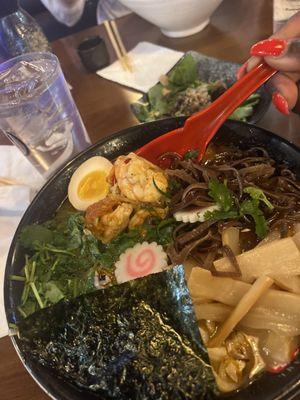 Spicy shrimp ramen