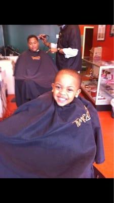 My four year old son Bryce always enjoys getting his haircut here. His barber D.J. Is patient and makes him feel comfortable.