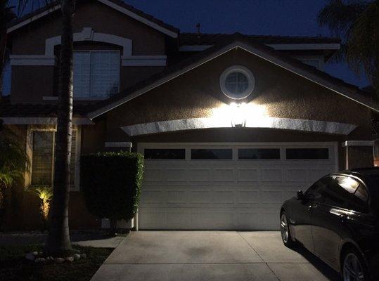 Exterior motion sensing LED spot lights