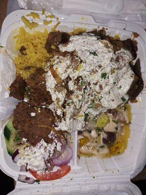 Gyro lamb n beef plate 14.99$ this will feed you at least 2 times