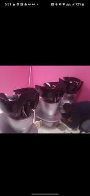 Setting shampoo bowls in hair salon for interior fit up