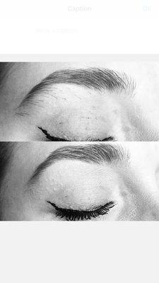 Before/After brow thread