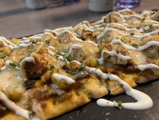 Southwest chicken flatbread