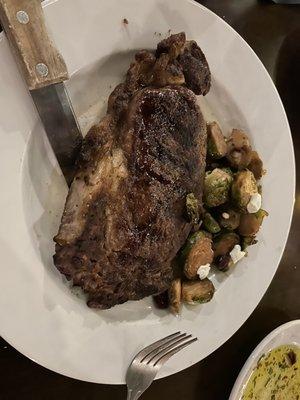 Ribeye steak with Brussel sprouts