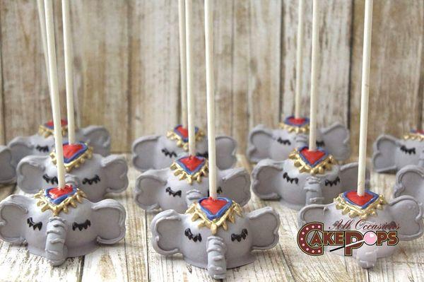 Circus elephant cake pops