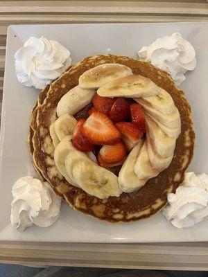 Banana and Strawberry Pancakes