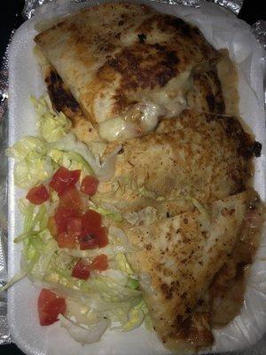 Large chicken quesadilla