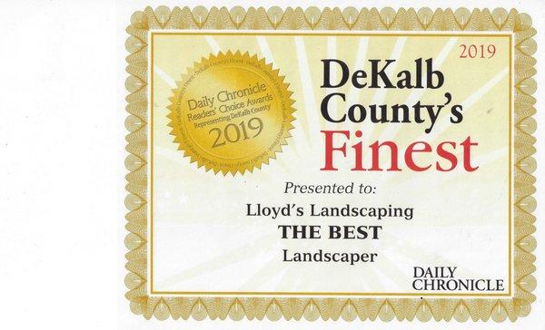 Voted DeKalb Counties BEST Landscaper 2019