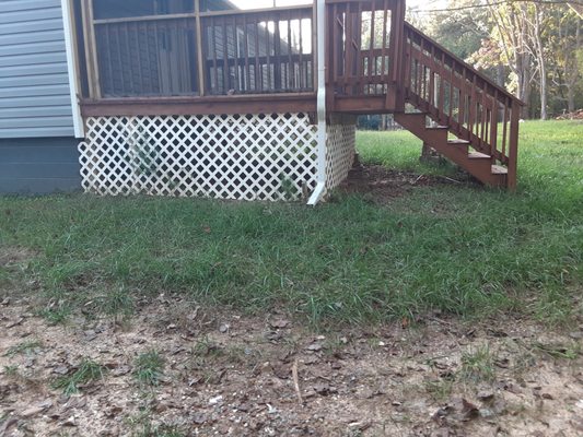 Back porch stained as well and screened in.