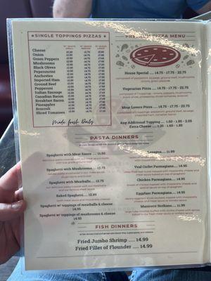 Menu inside page 1