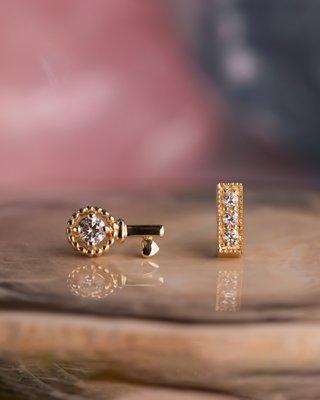 14kt Yellow Gold with Swarovski CZs by Junipurr Jewelry