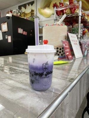 Taro Milk Tea with tapioca pearls  (3/26/2023)