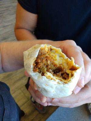 Beefy cheese tot burrito