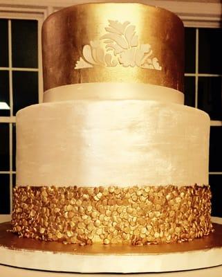 Gold Adorned Wedding Cake