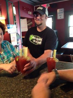 Excellent bloody Mary's from the excellent bartender! Love this place!